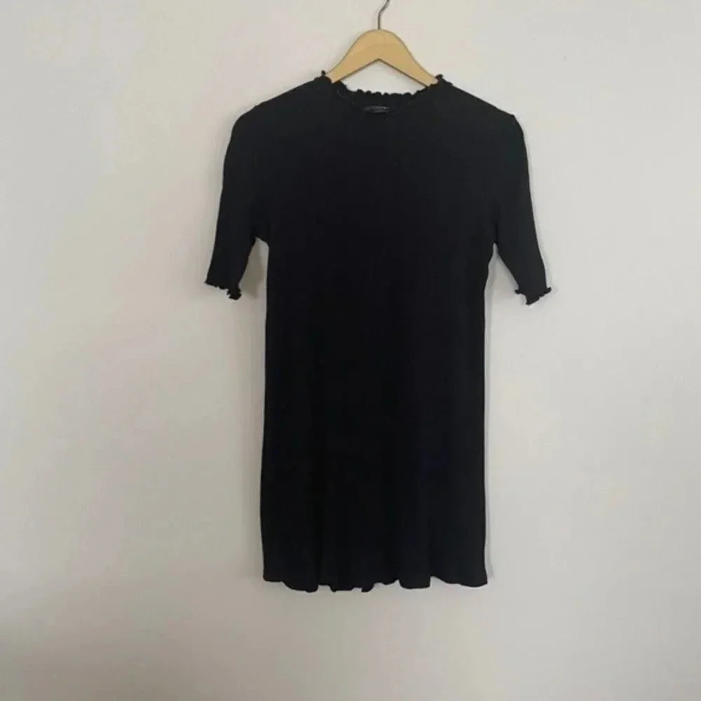 Aqua Black Ruffle Ribbed Tunic Top - Picture 2 of 9